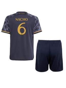Real Madrid Nacho #6 Replika Borta Kläder Barn 2023-24 Kortärmad (+ byxor)